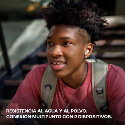 JBL Vibe Beam 2 - True Wireless Noise Cancelling Earbuds Pure Bass Sound & Smart Ambient Technology, 4mics for Crisp, Clear Calls, up to 40Hrs of Playback, IP54 Dust & Water Resistant (White)