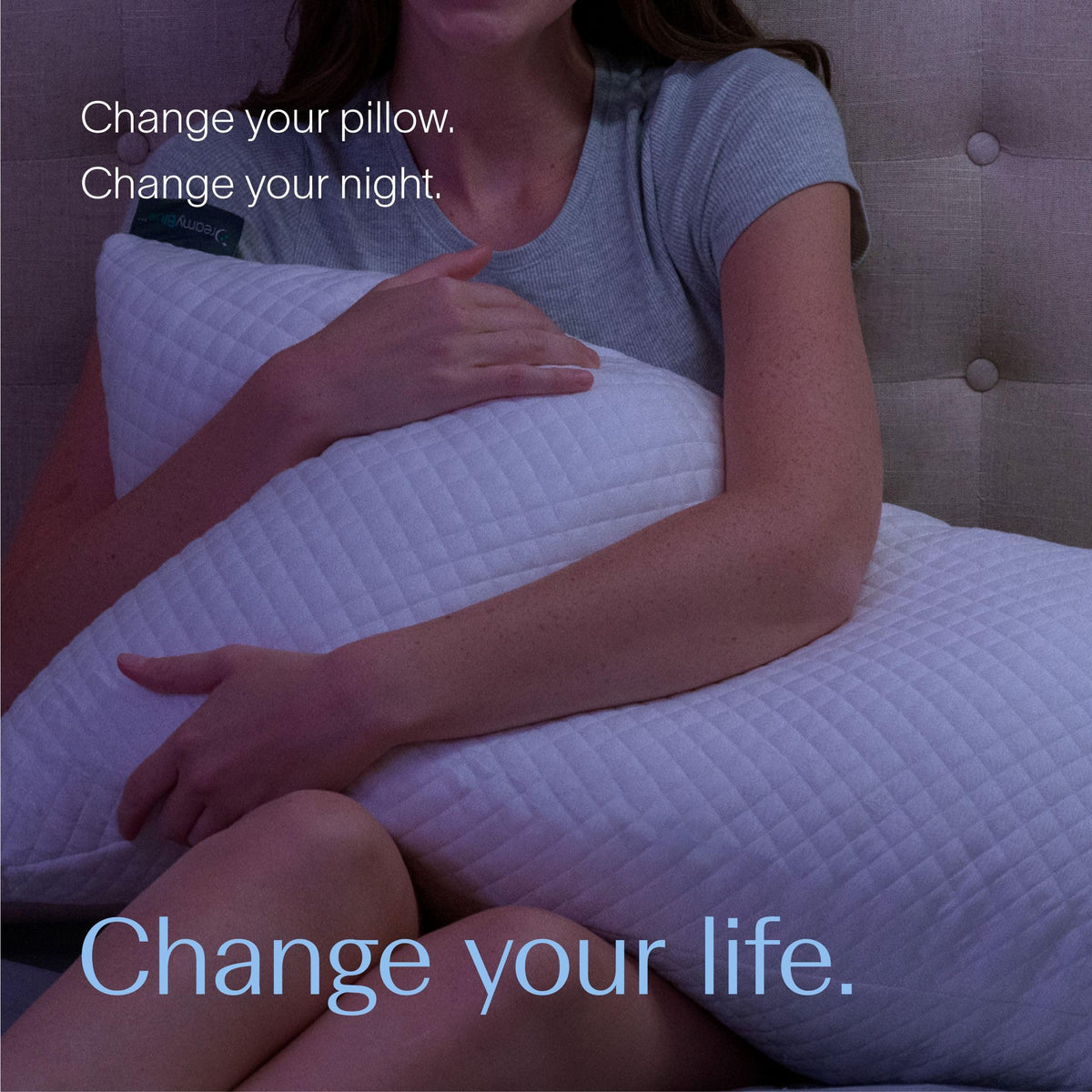 DreamyBlue Signature Pillow w/Adjustable Loft • Shredded Memory Foam Fill • Neutral Alignment for Side, Back, and Stomach Sleepers • Washable Bamboo Rayon Cover • CertiPUR-US Certified Foam (Queen)