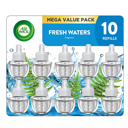Air Wick Plug In Refills Fresh Waters, Essential Oils,10 Count