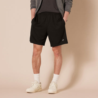 Amazon Essentials Men's Performance Tech Loose-Fit Shorts (Available in Big & Tall), Pack of 2, Black, Large