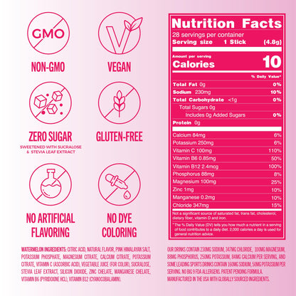 TREVI™ Sugar Free Electrolytes - Drink Mix Hydration Powder Packets - 28 Count - Watermelon