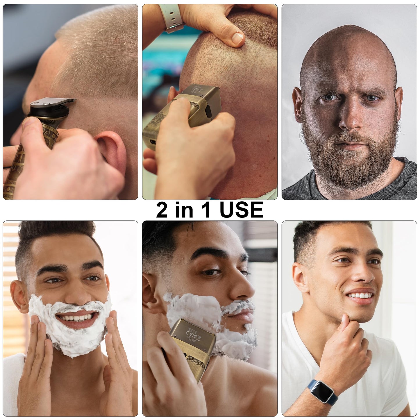 Scttomon T-Blade Hair Trimmers & Electric Shavers for Men Foil Shaver Beard Trimmer Men's Grooming Kit with Triple Blades Cordless