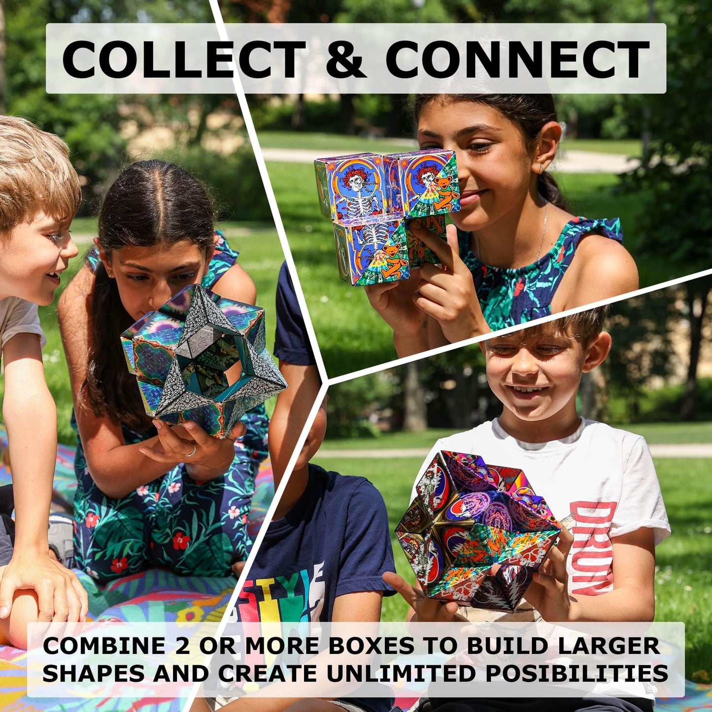 Shashibo Shape Shifting Box - Award-Winning STEM Fidget Toy with Strong Magnets - Fidget Cube Transforms Into 100+ Shapes, Christmas Stocking Stuffers Gift for Kids, Teens, and Adults (Chaos)