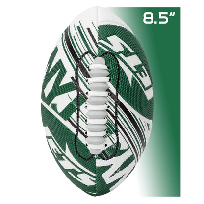 Franklin Sports NFL New York Jets Football - Youth Mini Football - 8.5" Junior Size Ball - SPACELACE Easy Grip Texture- Perfect for Kids