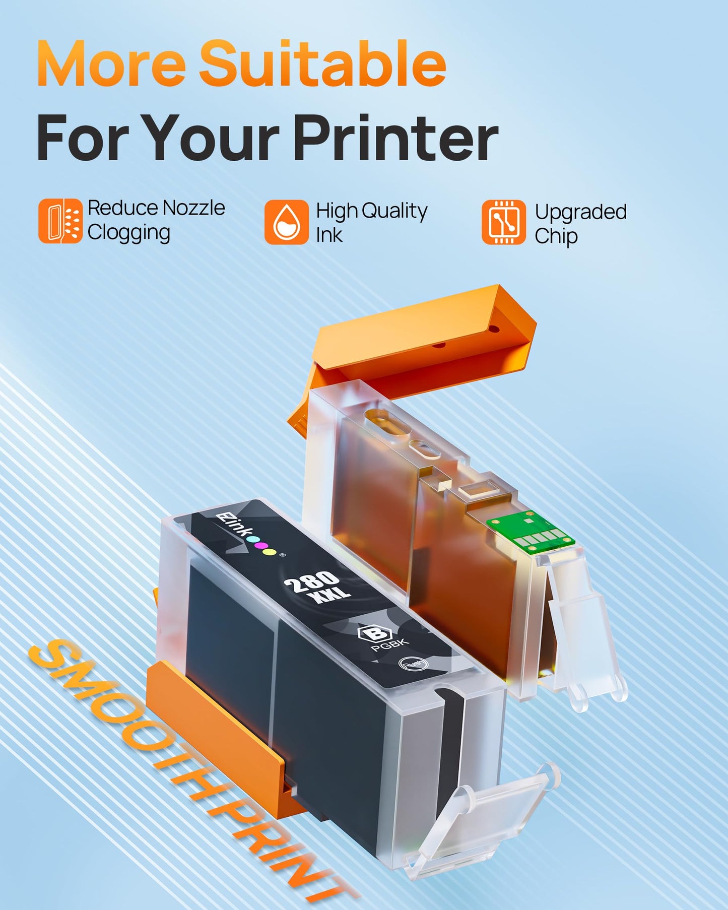 E-Z Ink Compatible Tr8620a Ink Cartridge Replacement for Canon PGI-280XXL CLI-281XXL 280 XXL 281 XXL Compatible with TR8520 TR8620a TR8620 TS702a TS9520 TS9521C TR8520 TS6220 TS6320 TS8220 (5 Pack)