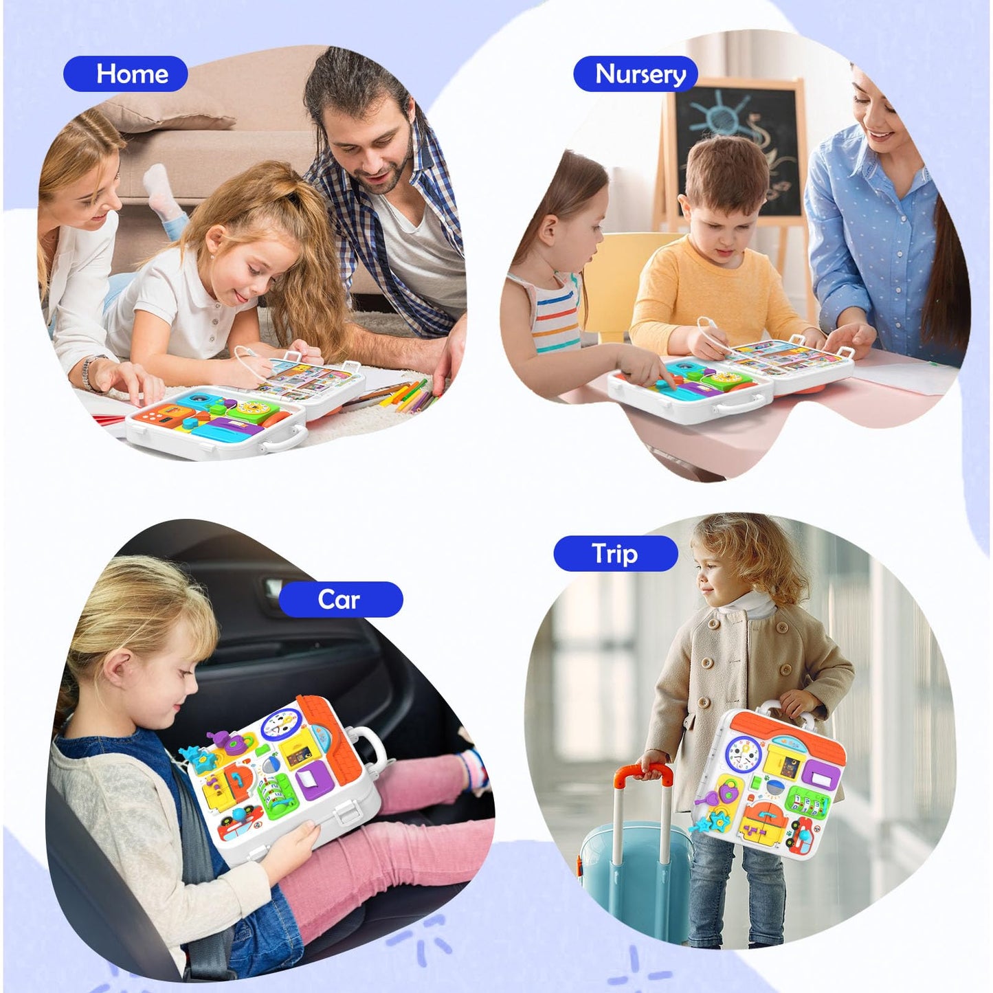 Montessori Toys for 1-2 Year Old Girl Boy Gifts, 15-in-1 Musical Busy Board, Birthday Gift for 1 Year Old Boy Girl, Educational Toddler Toy Age 1-2