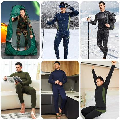 romision Thermal Underwear for Men, Fleece Lined Long Johns Hunting Gear for Men Base Layer Set Cold Weather Clothes