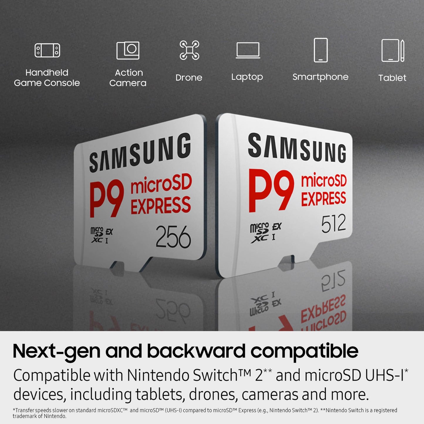 Samsung P9 Express microSD Express Card, 512GB microSDXC Memory Card, Up to 800 MB/s, for Nintendo-Switch ™ 2, (MB MK512T/AM)