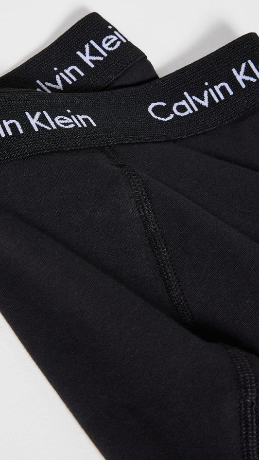 Calvin Klein Men's Cotton Stretch 3-pack Boxer Brief, 3 Black, Medium