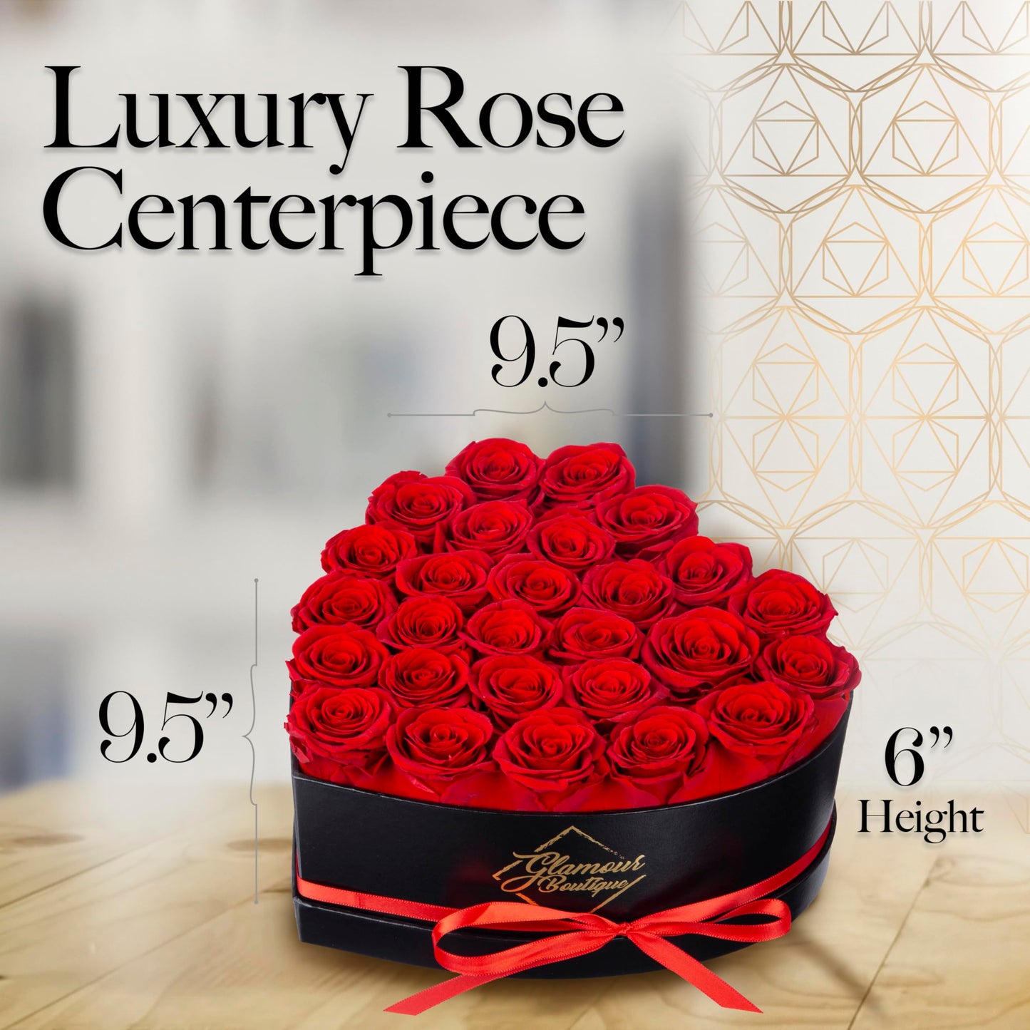 GLAMOUR BOUTIQUE 27 Preserved Roses in a Heart Box - Flowers Forever Valentine's Day, Roses Forever for Women, Roses Forever in a Box, Birthday Gifts for Her, Red