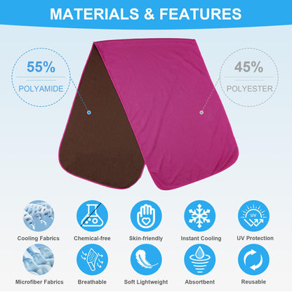U-pick Cooling Towels Bulk [40"x12"] Stay Cool Neck Rags for Hot Weather Gym, Yoga, Workout, Golf, Sports, Camping,Travel