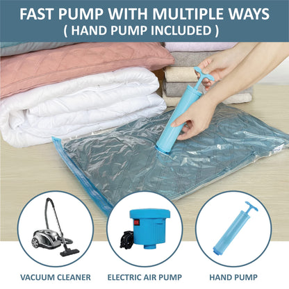 Vacuum Storage Bags, 10 Combo (5 Large/5 Jumbo) Space Saver Bags Vacuum Seal Bags with Pump, Space Bags, Vacuum Sealer Bags for Clothes, Comforters, Blankets, Bedding