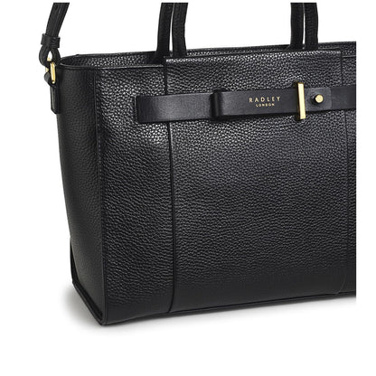 RADLEY London Islington Way Women's Medium Leather Ziptop Satchel Bag, Black