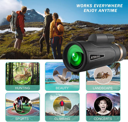 12x60 Monocular Telescope with Smartphone Holder & Upgraded Tripod, High Powered SMC & BAK4 Scope, Birthday Gifts for Men Dad Him Husband Teen, Gifts for Fathers Day, Outdoors Survival Hiking Gear