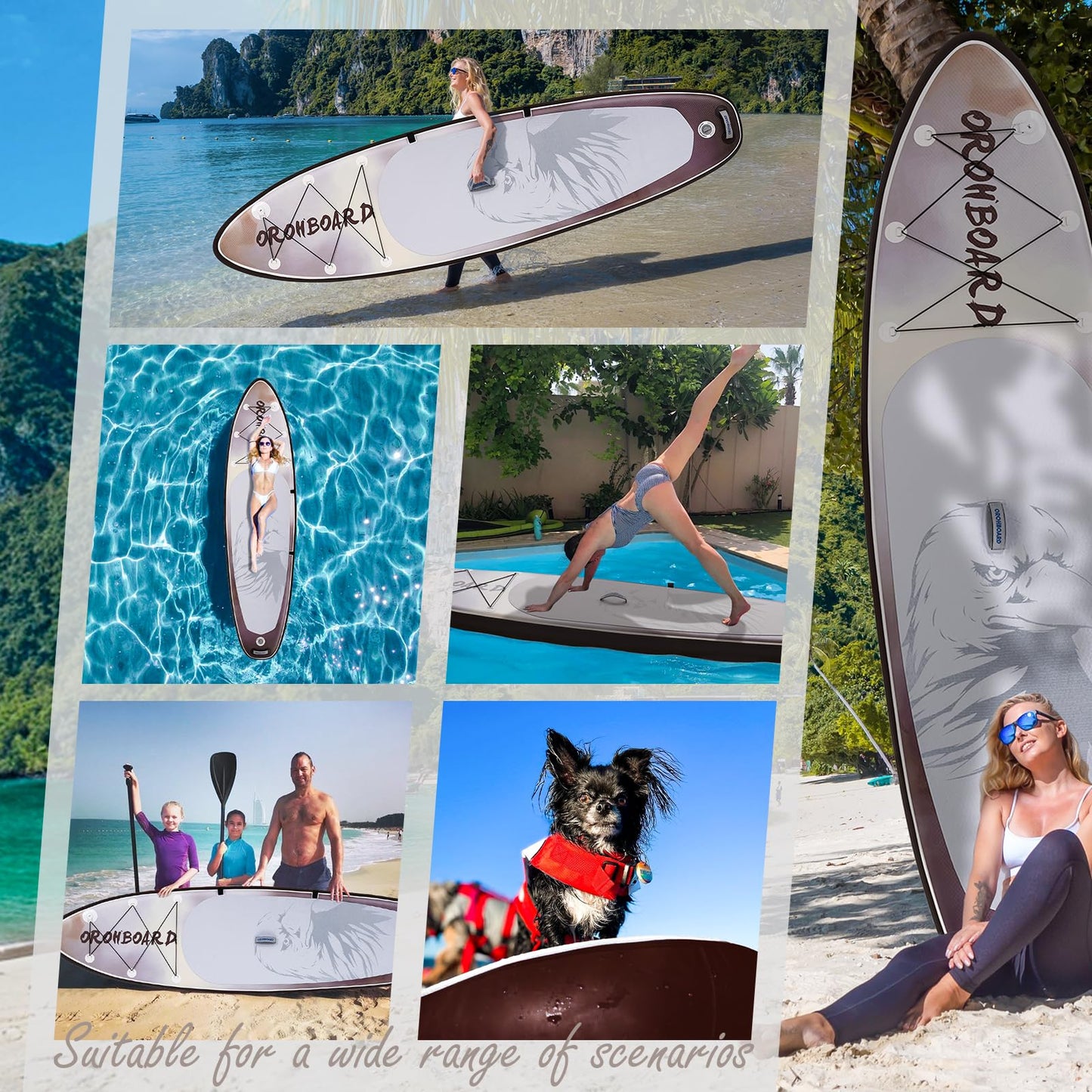 OROHBOARD 10’6 Inflatable Stand Up Paddle Board with Premium Paddleboards Accessories, Wide Stable Designed SUP Paddleboard for Adults & Youth. (Eagle)