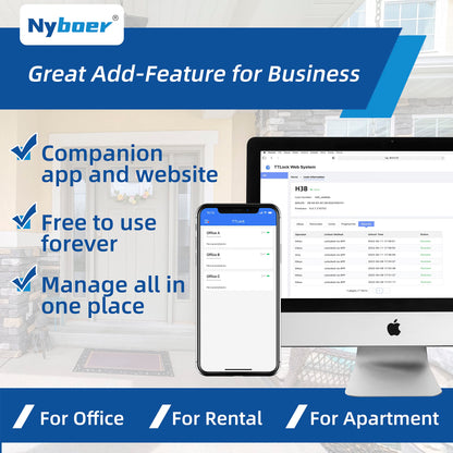 Keyless Fingerprint Smart Door Lock and Handle - Keypad Entry, Electronic Passcode for Front Door