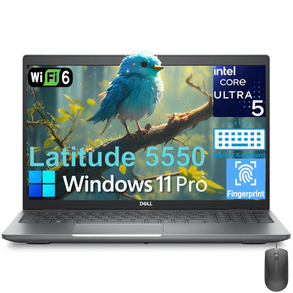 Dell Latitude 5550 5000 Business Laptop Computer, Intel 12-Core Ultra 5 135U (Beat i7-1355U), 16GB DDR5 RAM, 512GB PCIe SSD, 15.6" FHD, WiFi 6, Thunderbolt 4, Backlit KB, Fingerprint Reader, Win11 Pro
