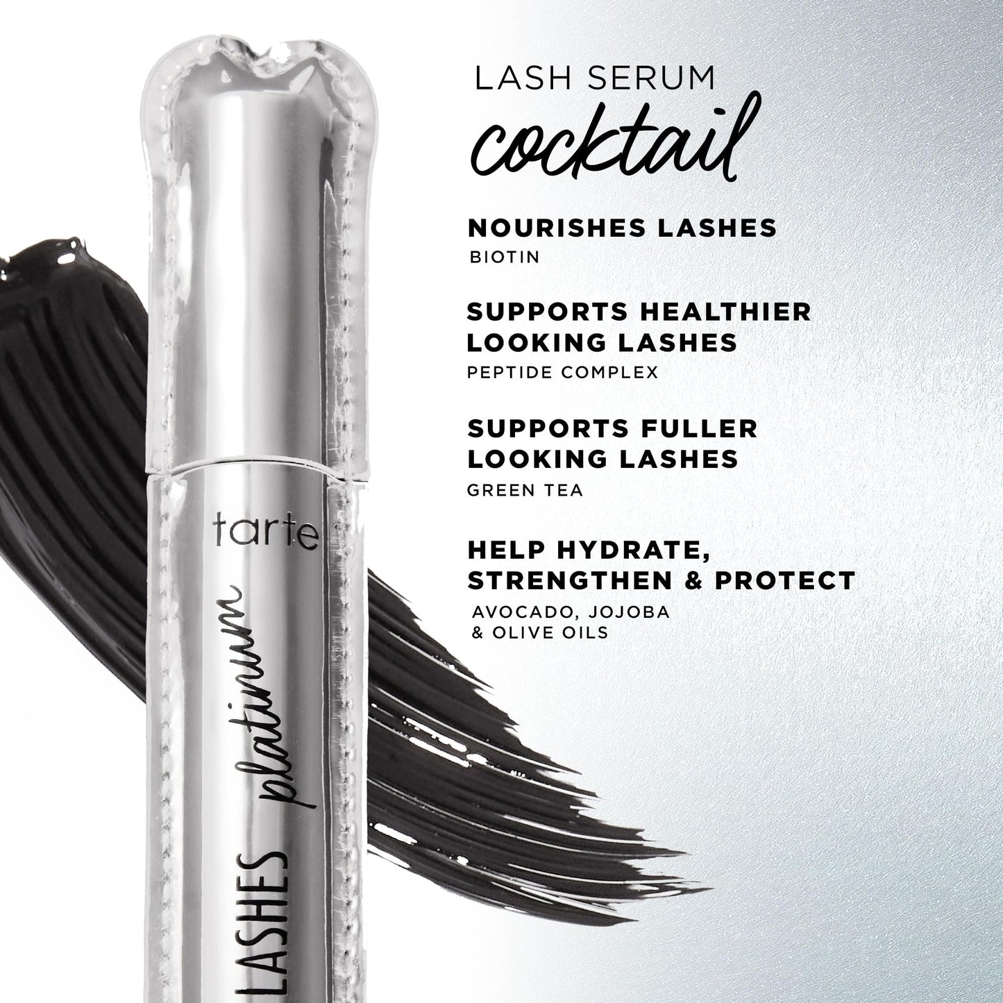 tarte lights, camera, lashes platinum voluminizing mascara - black - full size