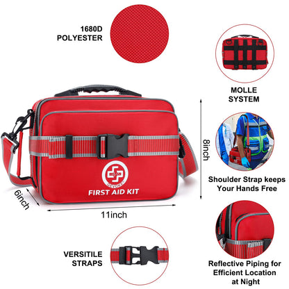 GEVOKE Professional 500 Piece Emergency First Aid Kit for Home, Car, Travel, Camping, Truck, Hiking, Sports, Office, Vehicle & Outdoor Emergencies - Emergency Medical Kit, Large First Aid Kit Survival