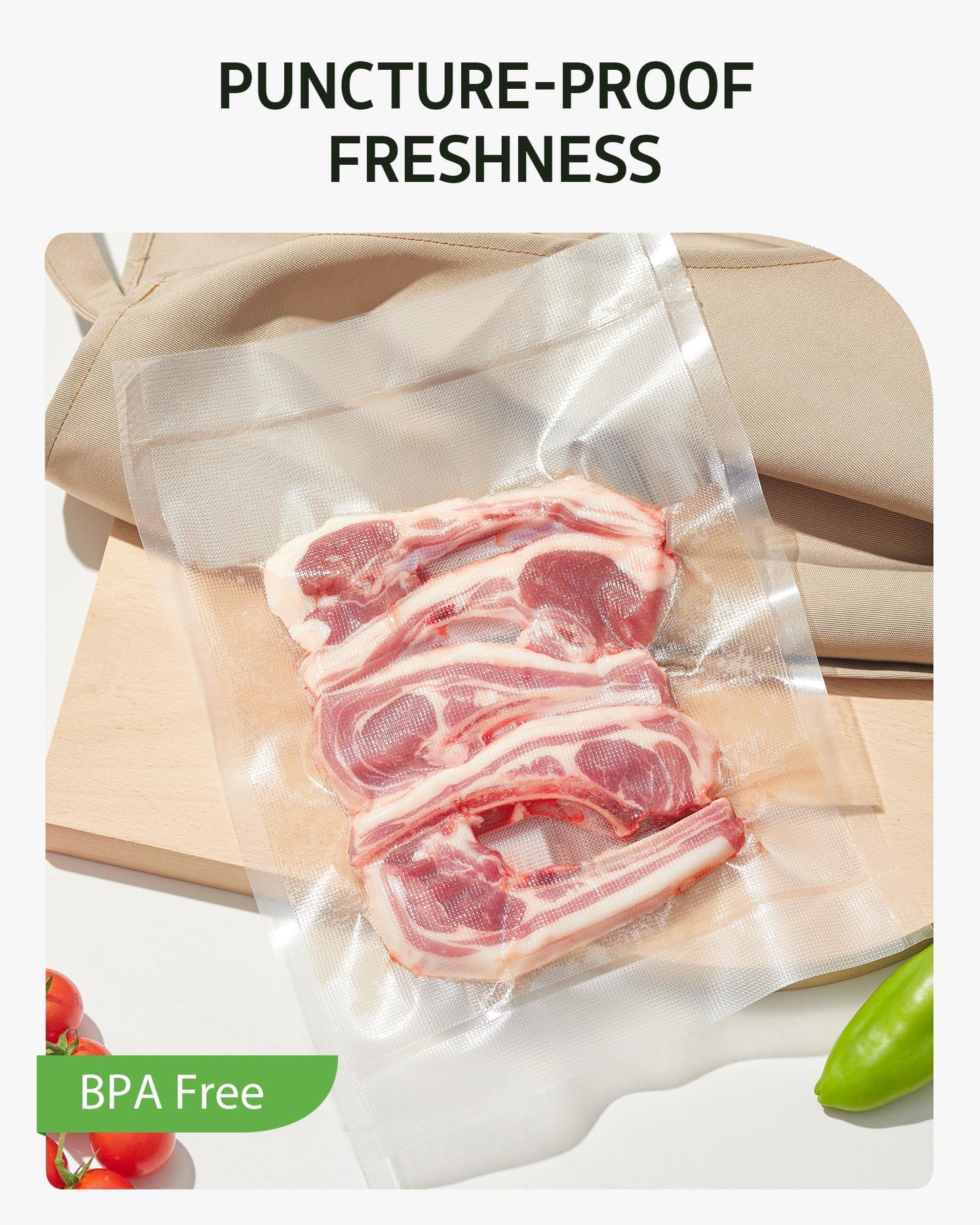 Syntus 11" x 150' Vacuum Sealer Bags for Food with Cutter, Vacuum Sealer Bags Roll Keeper BPA-free Heavy-duty Commercial Grade for Food Storage, Meal Prep and Sous Vide