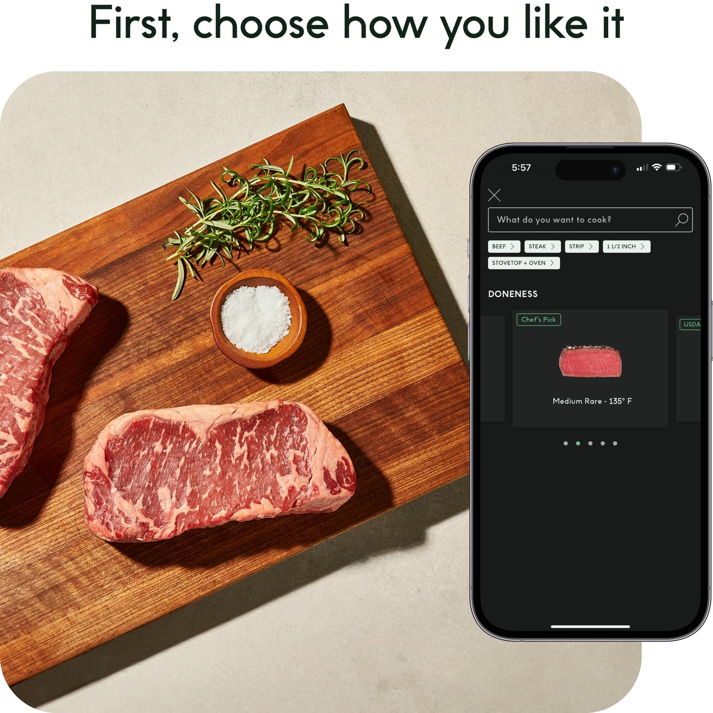 CHEF iQ Sense Smart Wireless Meat Thermometer with 2 Ultra-Thin Probes, Unlimited Range Bluetooth Meat Thermometer, Digital Food Thermometer for Remote Monitoring of BBQ Grill, Oven