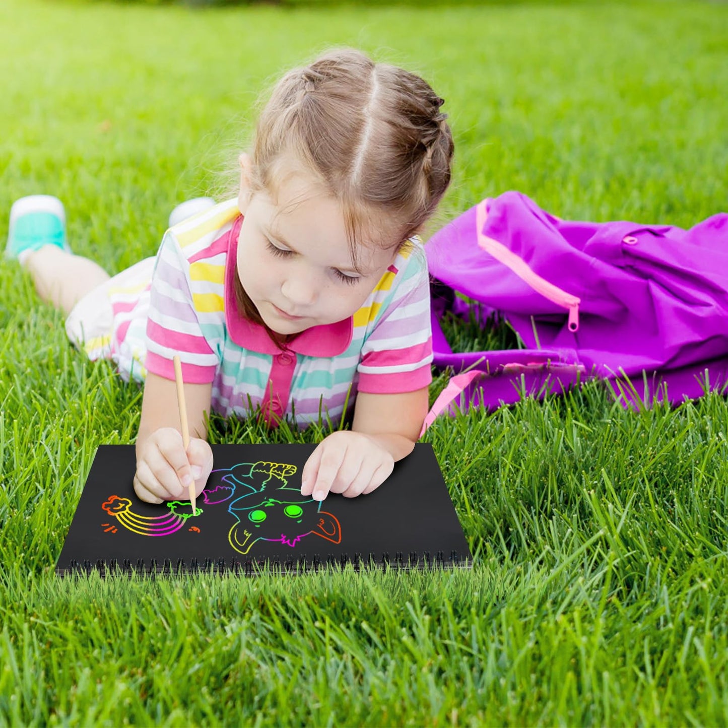 Stocking Stuffers for Kids Teen Girls: Scratch Paper Art Crafts Back to School Teacher Supplies Game Party Favors Activities Toys for Boy Ages 3-12 Years Old Valentines Birthday Gifts 2 Pack