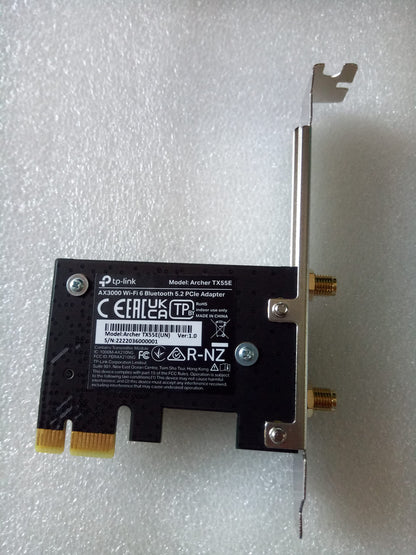 TP-Link WiFi 6 PCIe WiFi Card for Desktop PC AX3000 (Archer TX55E), Bluetooth 5.2, WPA3, 802.11ax Dual Band Wireless Adapter with MU-MIMO, Ultra-Low Latency, Supports Windows 11, 10 (64bit) Only