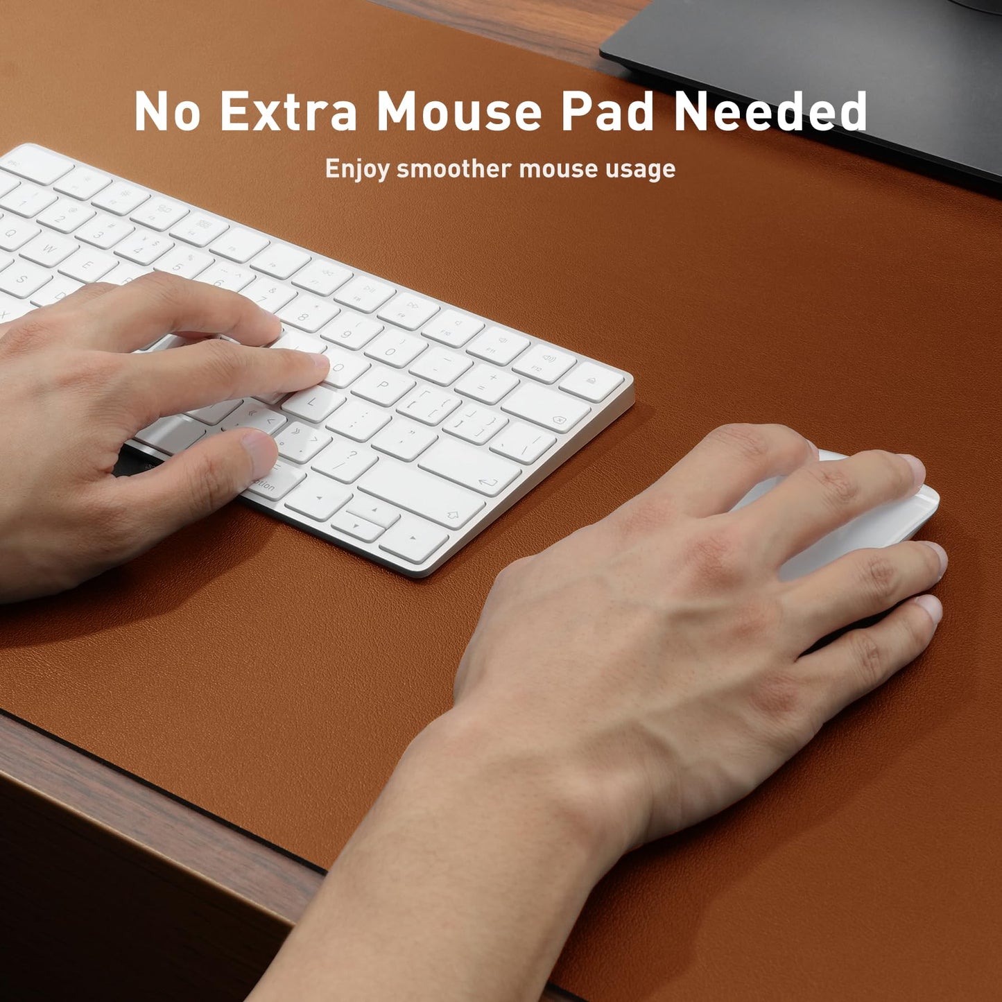 Leather Desk Pad Protector,Mouse Pad,Office Desk Mat,Non-Slip PU Leather Desk Blotter,Laptop Desk Pad,Waterproof Desk Writing Pad for Office and Home (Brown,36" x 17")