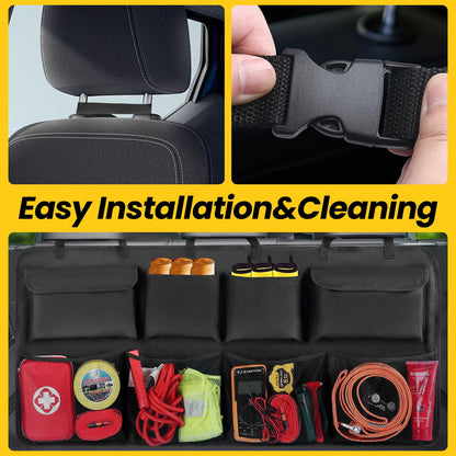 Snuopfy Car Trunk Organizer, Backseat Hanging Organizer with 8 Large Storage Bag Super Capacity -Trunk Organizer for SUV,Truck,Van -Your Space Saving Expert