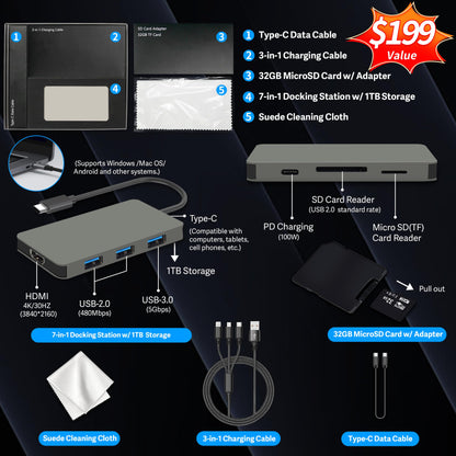 HP Flagship 14" HD Student&Business Laptop with AI Copilot, 13th Gen Intel 4-Core, 4GB RAM, 1.12TB Storage (128GB UFS + 1TB Docking Station), 1 Year Office 365, Wi-Fi 6, Win 11 S, Pale Rose Gold