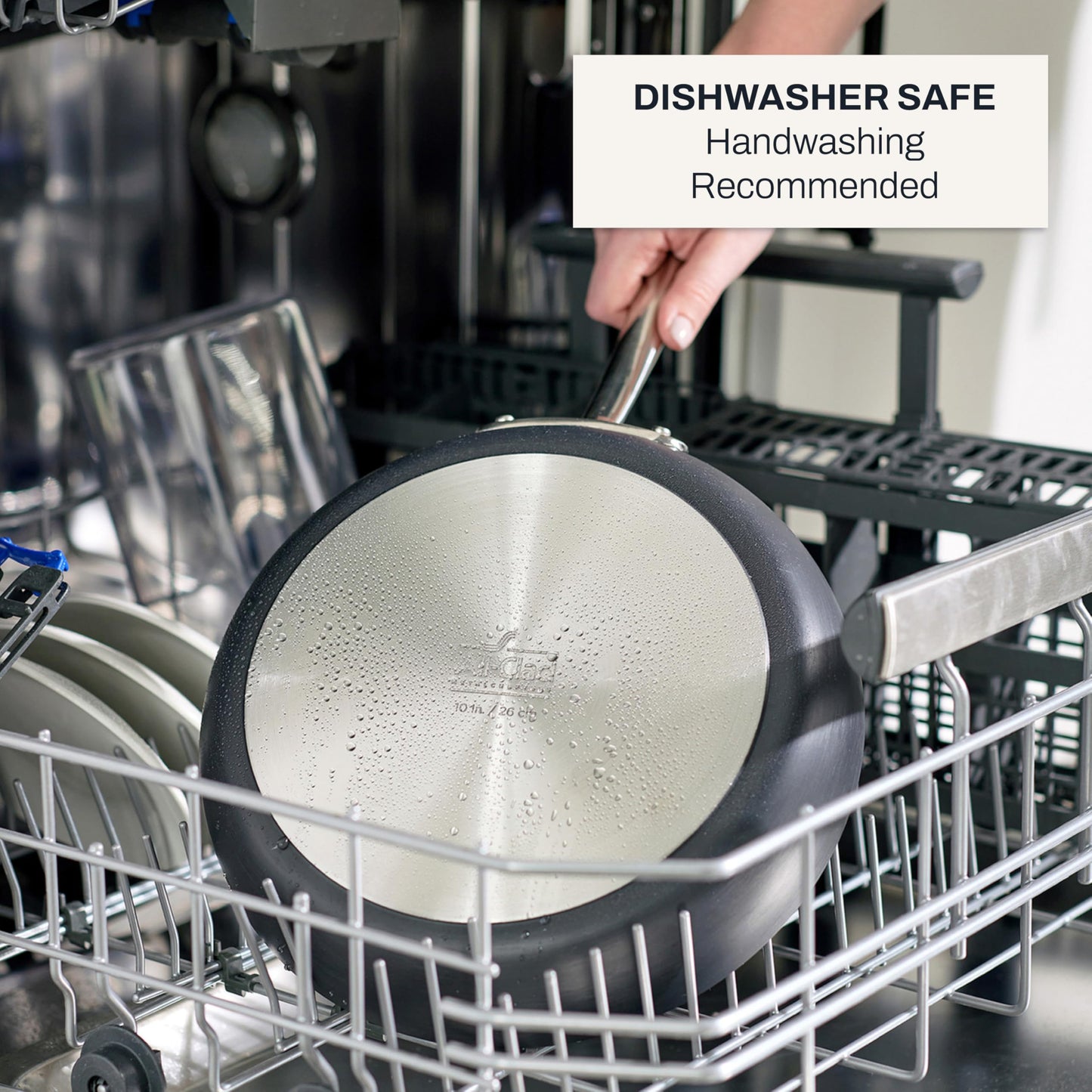 All-Clad HA1 Hard Anodized Non Stick Fry Pan Set 2 Piece, 8, 10 Inch, Induction, Oven Broiler Safe 500F, Pots and Pans Set, Kitchen Frying Pans, Skillets, Premium Cookware, Home, Dishwasher Safe Black