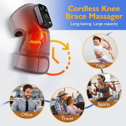 NORTHERN BROTHERS Massager for Knee Pain Relief, Knee Heating Pad for Knees to Keep Warms, Heated Knee Brace Wraps for Elbow and Shoulder Relief