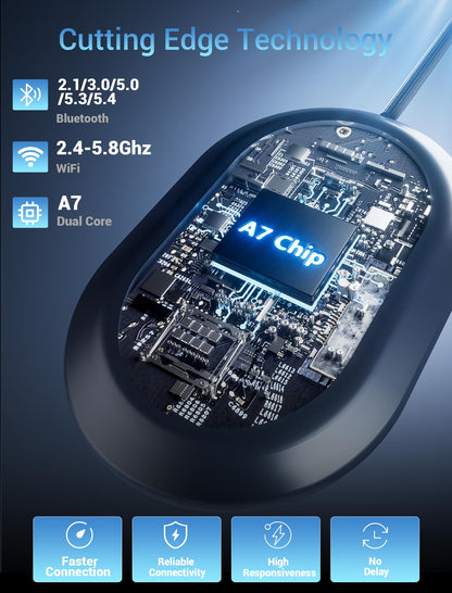 Wireless CarPlay Adapter - Converts Wired to Wireless CarPlay in 5 Seconds, Plug & Play, A7 Dual-Core Chip, Zero Latency, Stable Connection, Compatible with Apple iPhone iOS 10+ & Vehicles 2015+