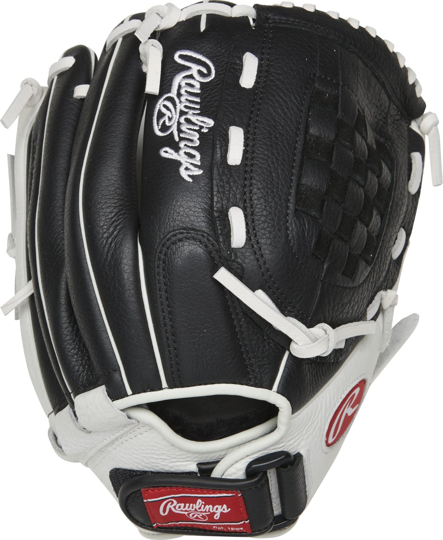 Rawlings | Shutout Fastpitch Softball Glove | RHT | 12' | Basket Web | Black / White