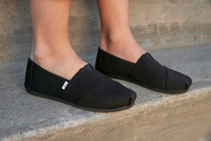 TOMS Women's, Alpargata Recycled Slip-On Solid Black 6.5 M