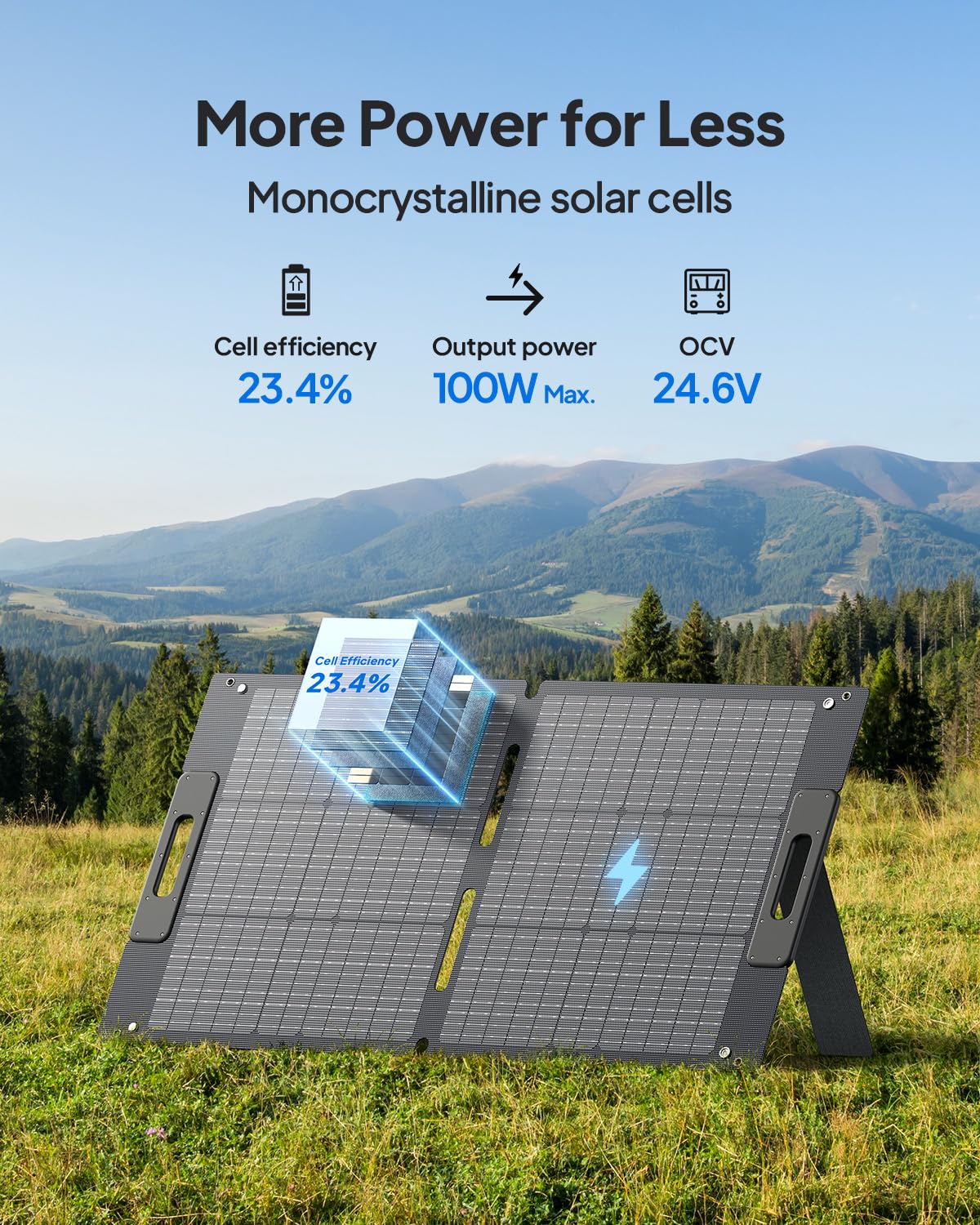 BLUETTI Solar Generator AC70 with 100W Solar Panel (Ships Separately), 768Wh Portable Power Station with 2 1000W (Power Lifting 2000W) AC Outlets, 0-80% in 45 Min, LFP Backup Power for Camping