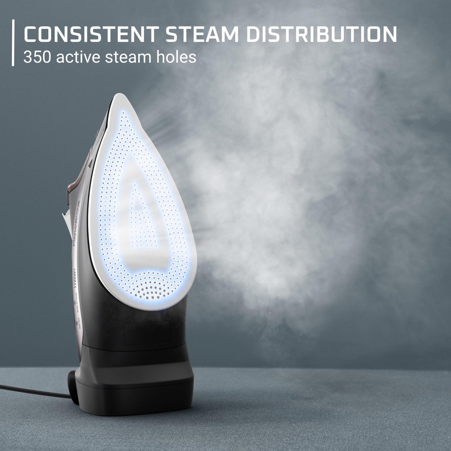 Rowenta Iron Steamer for Clothes, Stainless Steel Soleplate, Iron with Retractable Cord, Black, DW2459
