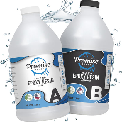 Epoxy Resin Kit 1 Gallon-Crystal Clear, UV Resistant, Self Leveling, Food Safe for Table Top, Arts and Crafts, Wood Casting, Jewelry Making, Use with Mica Powder, Silicone Molds, Alcohol Ink