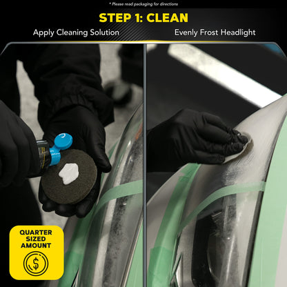 Meguiar's Two Step Headlight Restoration Kit, Headlight Cleaner Restores Clear Car Plastic and Protects from Re-Oxidation, Includes Headlight Coating and Cleaning Solution - 4 Count (1 Pack)