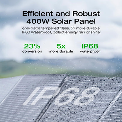 EF ECOFLOW Solar Generator DELTA 2 Max 2048Wh With 400W Solar Panel, LFP Battery Portable Power Station Up to 3400W AC Output Fast Charging 0-80% in 43 Min solar powered generator For Camping, RV