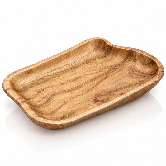 Shallow Wood Fruit Bowl Root Wood Dish Wood Fruit Platter Hand Carved Decor