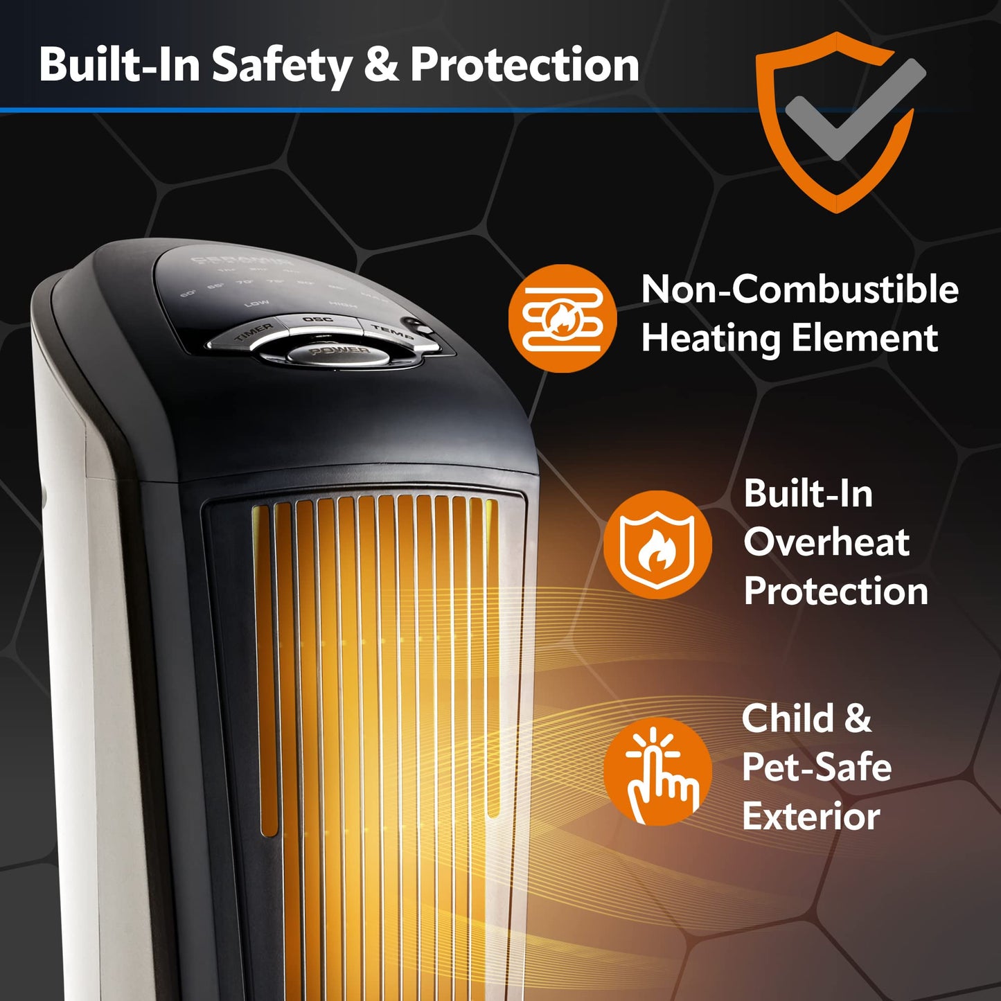 Lasko 1500W Ceramic Tower Space Heater with Remote, Thermostat, Timer & Widespread Oscillation, Portable Electric Heater for Indoor Use, Bedroom & Living Room, 751320