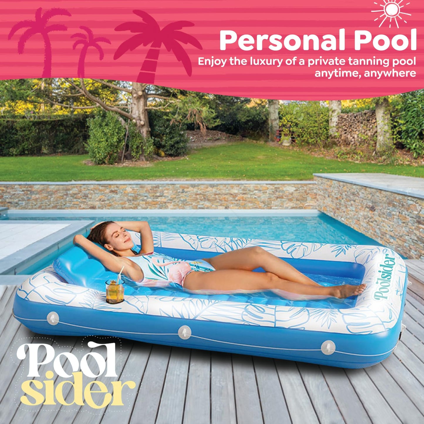 Premium Inflatable Tanning Pool Lounger | Large Inflatable Tanning Bed for Adults | Multipurpose Pool Floats Adults | Inflatable Pool Float | Tanning Float