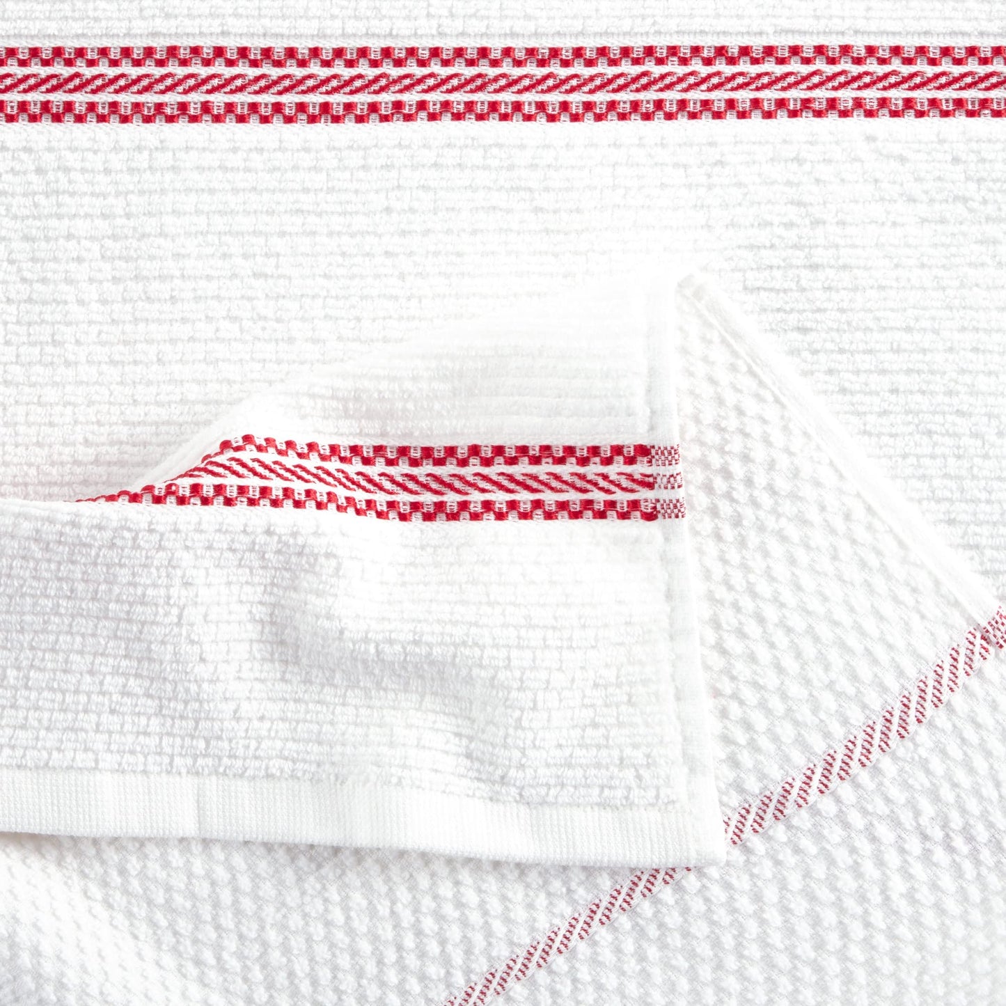 Martha Stewart Modern Waffle Kitchen Towel Set 6-Pack, Red, 16"x28"