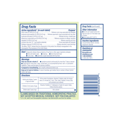 Boiron AllergyCalm Tablets for Relief from Allergy and Hay Fever Symptoms of Sneezing, Runny Nose, and Itchy Eyes or Throat - 120 Count