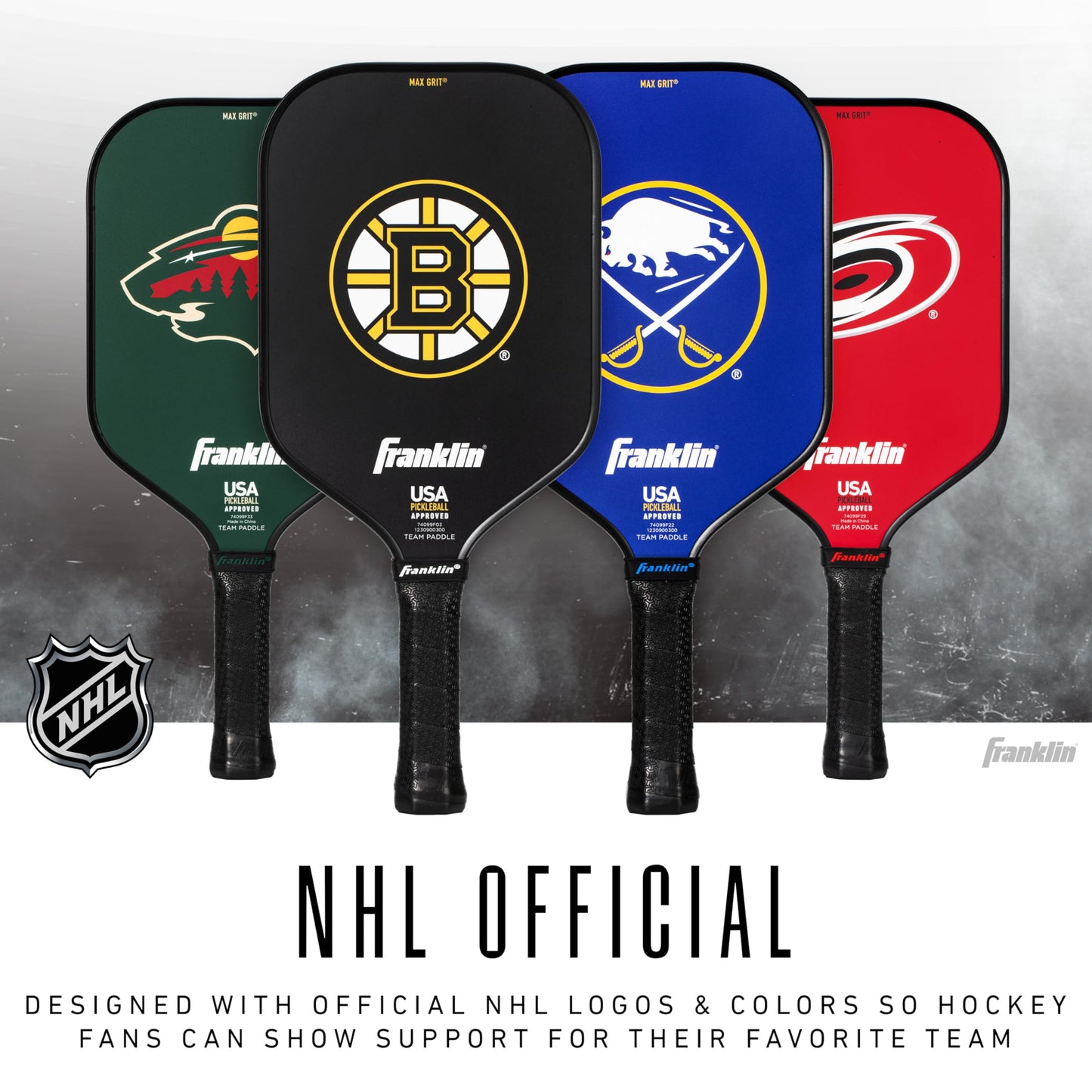 Franklin Sports NHL New Jersey Devils Pickleball Paddle - Official NHL Team Rackets - USAP (USAPA) Approved Premium Quality Pickleball Paddles - Authentic Team Logos + Colors