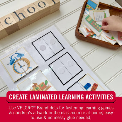 VELCRO Brand Dots with Adhesive | 250pk, White | Small 1/2 Inch Circles | Sticky Back Round Dots for Secure Mounting in Office, School or Home (VEL-30867-AMS)