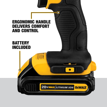 DEWALT 20V Max Cordless Drill/Driver Kit, Includes 2 Batteries and Charger (DCD771C2)