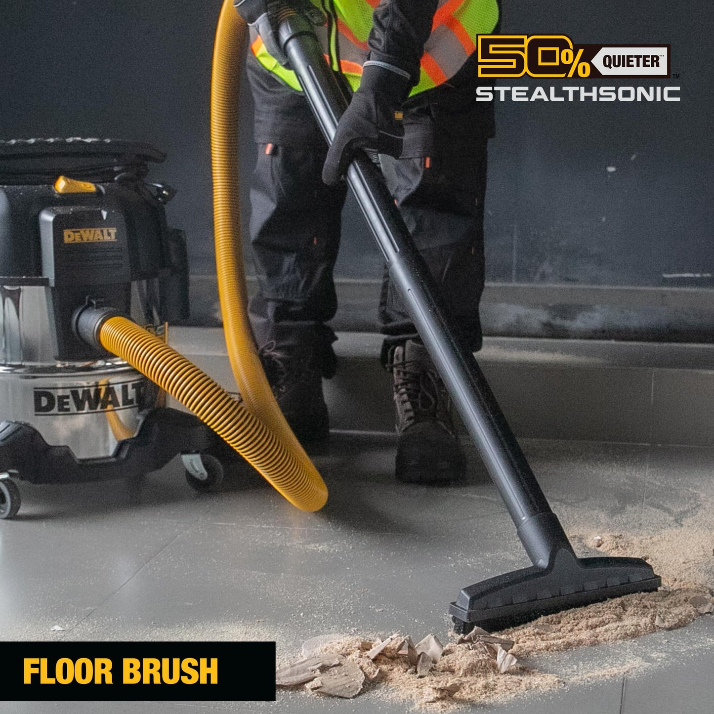 DEWALT 5 Gallon 4 HP STEALTHSONIC Shop Vacuum Wet and Dry DXV05S-QTB Ultra Quiet Stainless Steel Wet/Dry Vacuum Cleaner with Powerful Suction for Garage, Jobsite, and Workshop