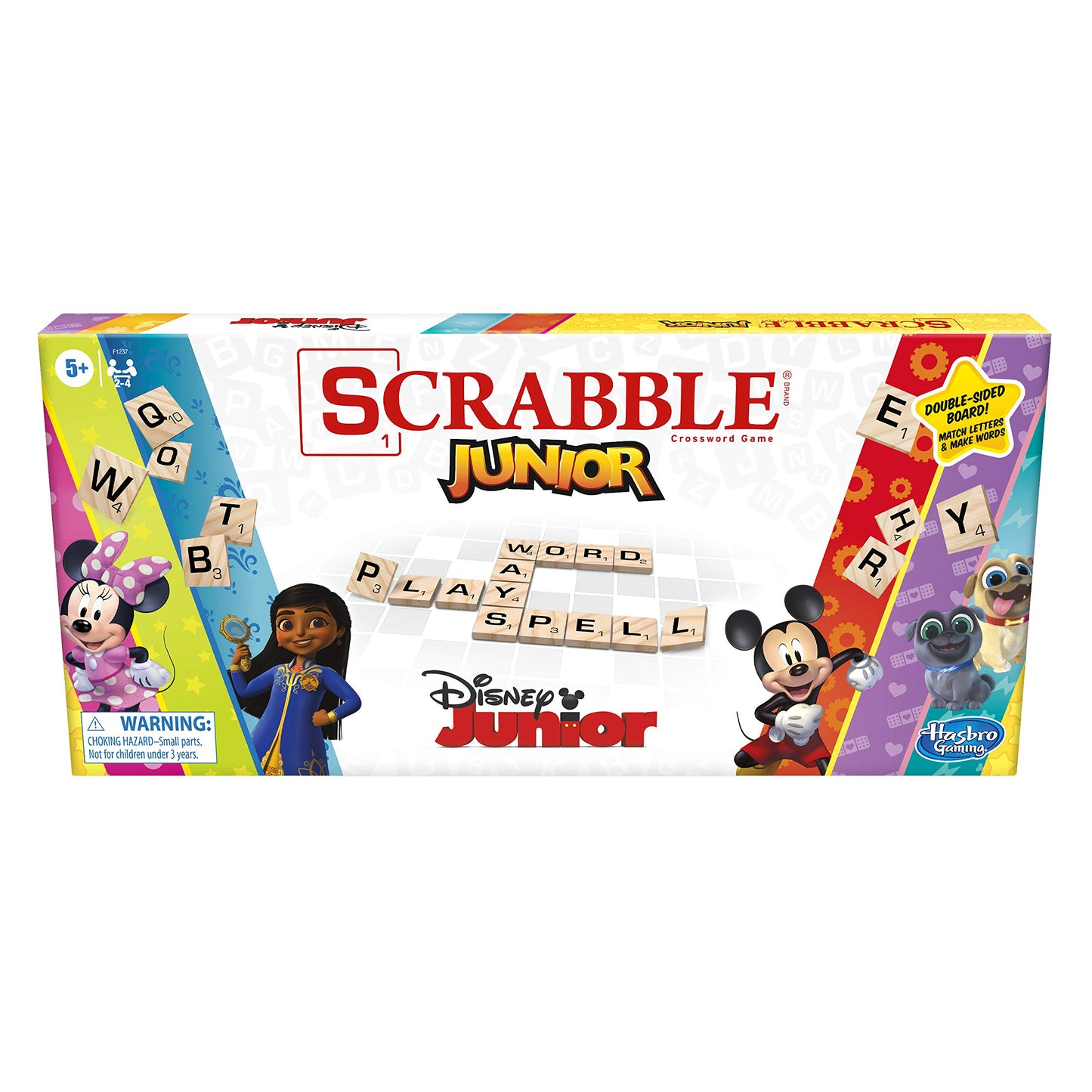 Hasbro Gaming Scrabble Junior: Disney Junior Edition Board Game for Kids | Double -Sided Game Board | Matching Word Game | Back to School Gifts | Ages 5+ (Amazon Exclusive)